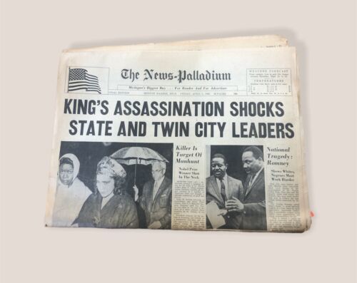 Martin Luther King “Assassination Shocks State” 1968 News-Palladium News... - $116.70