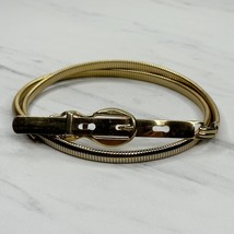 Vintage Skinny Gold Tone Coil Stretch Cinch Belt Size XS Small S Womens - £15.49 GBP