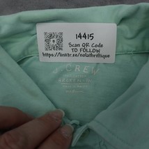J Crew Shirt Mens M Green Polo Short Sleeve Spread Collar Pocket Knit Cotton - £18.18 GBP