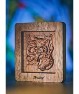 Dragon Ball Stand Handmade Wood Carving Black Walnut Son Goku Square Sha... - $169.56 CAD