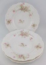 Bassett Limoges Austria Porcelain Pink Daisy Lot 3 Low Soup Serving Bowl - £27.69 GBP