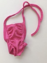 Vintage 1982 Twirly Curls Barbie Doll Pink Top Body suit Swimsuit 5579 - £15.97 GBP