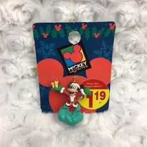 Mickey Mouse as Santa w Gifts Vtg Miniature Plastic Disney Christmas Ornament - £6.70 GBP