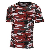Red Camouflage Hot Weather 100% Cotton Short Sleeve T Shirt RN# 40191 SI... - $13.76