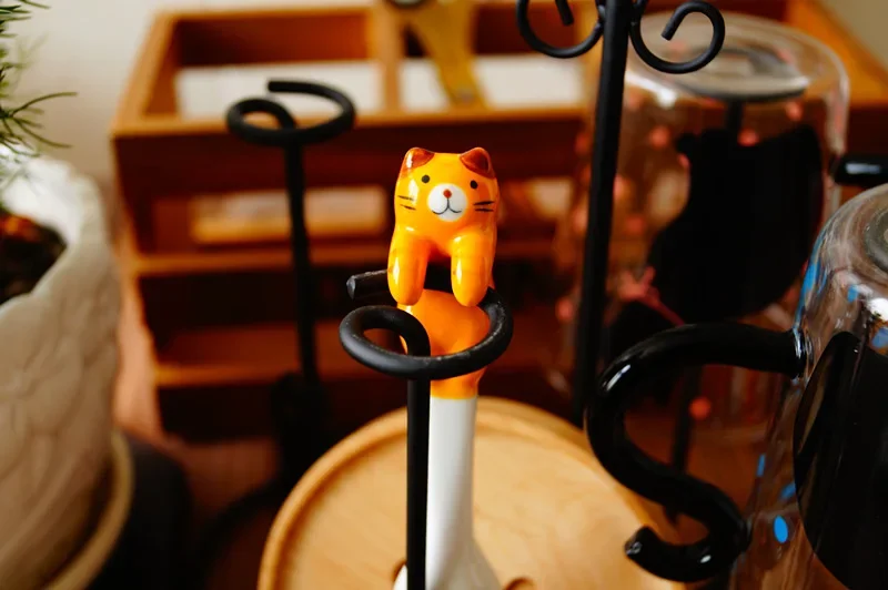 Ins Ceramic Coffee Mug Hanging Ear Mixing Scoop Ice Cream Dessert leopar... - €5,23 EUR