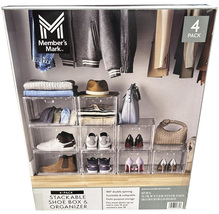 Member&#39;s Mark Stackable/Collapsible Shoe Box &amp; Organizer, 4 Pack - $54.50