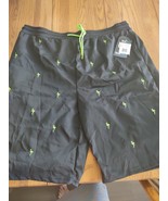 Blue Gear #SCUS-Flamingo Men&#39;s 5XL Shorts/Swim Suit-Black/Neon Green-New... - $44.43