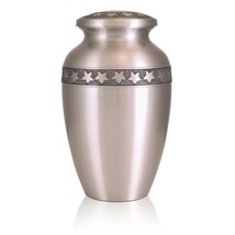 Large/Adult 220 Cubic Inches Pewter Star&#39;s Ring Brass Cremation Urn for Ashes - £127.51 GBP