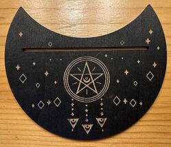 Wooden Tarot Card Holder with Mystical Symbols! - $6.88