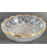 BARTLETT COLLINS MANHATTAN Clear Serving FRUIT BOWL Gold Trim Scallop Rim - $22.79