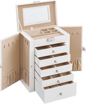 Songmics 6 Tier Jewelry Box, Christmas Gifts, Jewelry Case, White Ujbc152W01 - £49.55 GBP