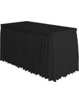 Black Table Skirt 14ft Polyester Tablecloth For Weddings Banquets Or Res... - $15.00
