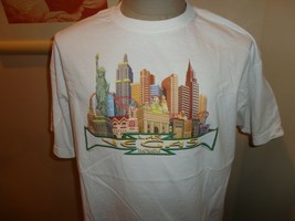 Vtg 90&#39;s White Las Vegas Nevada USA Building Skyline 50-50 t-shirt  Adult XL  - £20.85 GBP