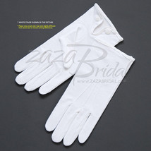 White 100% Cotton Boy&#39;s Gloves with Snap Closure - Various Sizes - £7.86 GBP