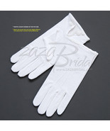White 100% Cotton Boy&#39;s Gloves with Snap Closure - Various Sizes - €8,67 EUR