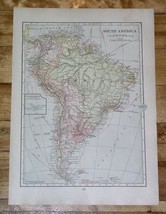 1918 Original Antique Map Of South America Political / Climate Weather - £13.45 GBP