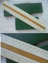 Slide ruler FABER CASTELL MODEL 2722 in wood Original from 1970s in box - $24.00