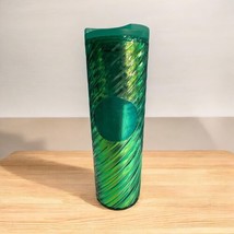 Starbucks Winter 2022 Swirl Textured 16 oz Cold Drink Tumbler Green New - £18.71 GBP