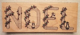 Christmas Noel Rubber Stamp, Little Angels, Holly, Stamps Happen #80334 - NEW - $9.95