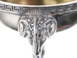 Antique Tiffany sterling Rams head master salt with B monogram - $787.05