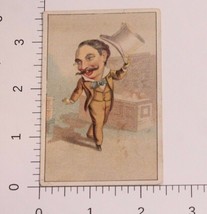 Victorian Trade Card Man with Big Top Hat and Mustache VTC 4 - £5.40 GBP