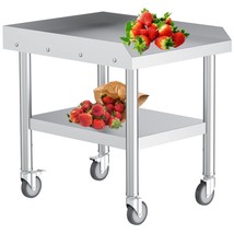 30&quot;D x 24&quot;W Equipment Grill Stand Stainless Steel Table with Storage Und... - £133.71 GBP