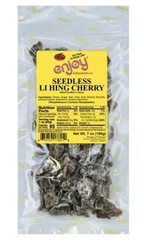Primary image for Enjoy Seedless Li hing Cherry 7 Ounce Bag (pack of 2)