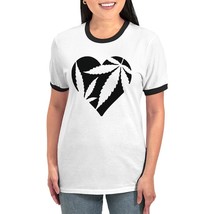 CANNABIS HEART Women&#39;s Ringer T-Shirt - $551.25 MXN