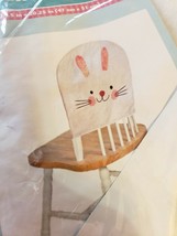 Nip Felt Easter White Bunny Rabbit Chair Back Cover Ships From The Usa - £7.89 GBP