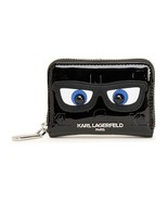KARL LAGERFELD PARIS Faux Patent Compact Wallet - Black - €55,53 EUR