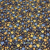 Floral Quilt Fabric Material Calico Small Yellow Blue Flowers 72 X 44 2 Yards - £10.82 GBP