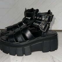 Womens Super Chunky Caged Gladiator Platform Sandals Shoes Goth Y2K Style Size 7 - $28.05