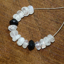 Rainbow Moonstone Faceted Rondelle Spinel Bead Briolette Natural Loose Gemstone - £2.81 GBP