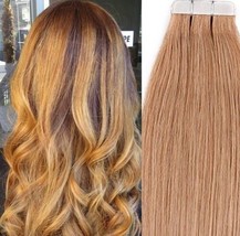 18",20" 100gr,40pc,Human Tape In Hair Extensions #27 Strawberry Blonde - $108.89+