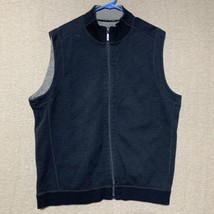 Tommy Bahama Flip Side Men&#39;s XL Black Gray Reversible Full Zip Sweater Vest EUC - £18.15 GBP