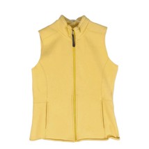 BOB TIMBERLAKE Women&#39;s L Soft Fleece Vest, Yellow Full Zip Pockets Casual - $19.35