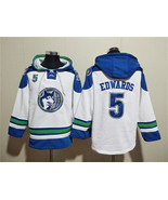 Men&#39;s Minnesota Timberwolves #5 Anthony Edwards White Lace-Up Pullover H... - €64,81 EUR