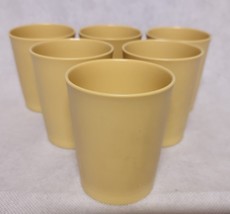 Tupperware Harvest Gold 6 Oz. #1251 Cups Set of 6 Tumblers Glasses Retro - $16.95