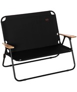 Outsunny Double Folding Camping Loveseat w/ Wood Armrest, Cupholders - $2,660.11 MXN
