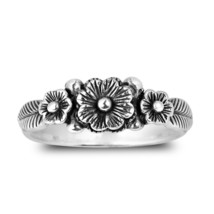 Sweet Lotus Flower Garland .925 Sterling Silver Ring-6 - £16.87 GBP