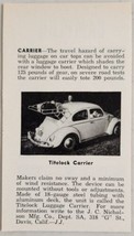 1962 Print Ad Titelock Luggage Carriers for Cars VW Volkswagen Beetle Davis,CA - £6.38 GBP