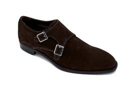 Giovacchini Belvedere Italian Shoes Monk Strap Suede Chocolate Francesco - £280.69 GBP