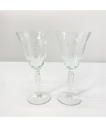 Morgantown Mayfair Water Goblet Glass Elegant Vintage Floral Etch Stemware - $52.55 CAD