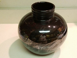 Vintage Haeger Pottery 1993 Golden Glaze Apply Black Decorative Vase #230 - £39.47 GBP