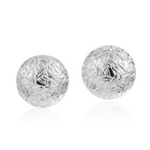 Alluring Uniquely Textured Sterling Silver Disc Stud Earrings - £11.76 GBP