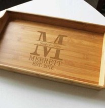 Bamboo Serving Tray with handles - £24.05 GBP