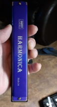 24 Hole Key Of C Play Harmonica Tremolo Harmonica Mouth Organ Double Row Blu_bi - £7.12 GBP
