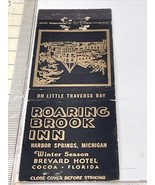 Matchbook Cover Roaring Brook Inn  Harbor Springs, MI.  Unstruck gmg - $231.00 MXN
