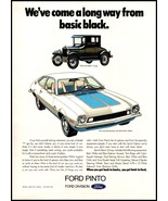 1972 Ford Pinto Sprint Vintage Print Ad Wall Art 1926 Model T Coupe Wall... - $10.97