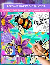 NEW - Bee's and Flower's - Painting Kit - Paint Your Own - Canvas Painti... - $38.00
